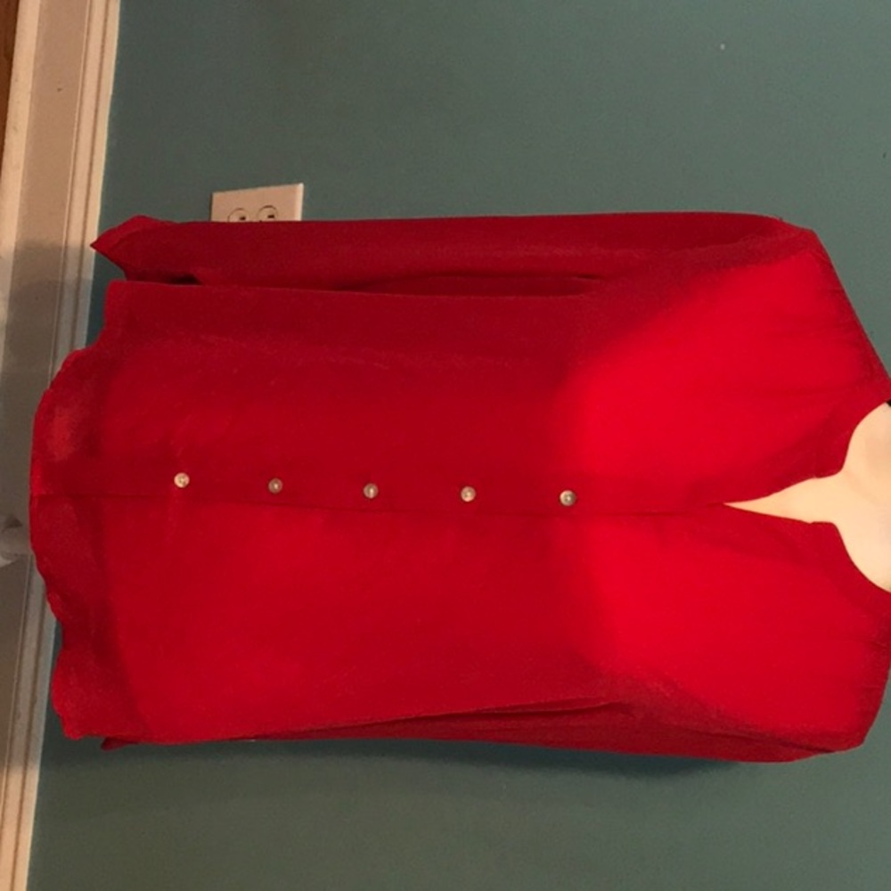Women long sleeve dress blouse red